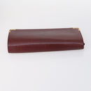CARTIER Must Line Clutch Bag Leather 4 Set Bordeaux Gold Auth bs30292-24