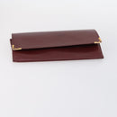 CARTIER Must Line Clutch Bag Leather 4 Set Bordeaux Gold Auth bs30292-25