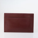 CARTIER Must Line Clutch Bag Leather 4 Set Bordeaux Gold Auth bs30292-28