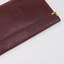 CARTIER Must Line Clutch Bag Leather 4 Set Bordeaux Gold Auth bs30292-29