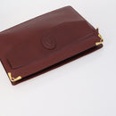 CARTIER Must Line Clutch Bag Leather 4 Set Bordeaux Gold Auth bs30292-9