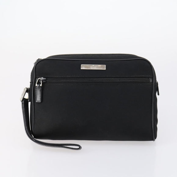 GUCCI Shoulder Bag Leather Nylon 5 Set Black Auth bs30293