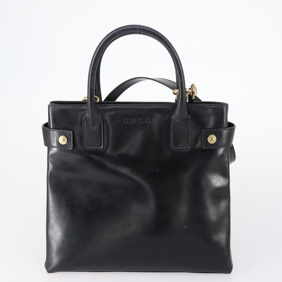 GUCCI Shoulder Bag Leather Nylon 5 Set Black Auth bs30293