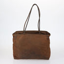 PRADA Tote Bag Nylon Suede 5 Set Brown Khaki beige Auth bs30294-13