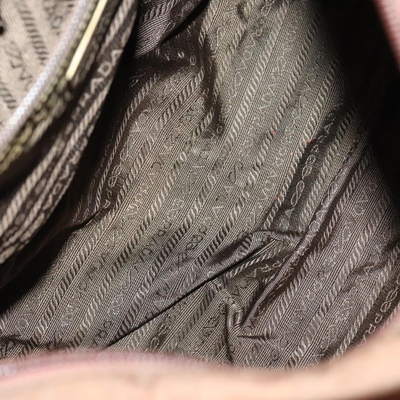 PRADA Tote Bag Nylon Suede 5 Set Brown Khaki beige Auth bs30294