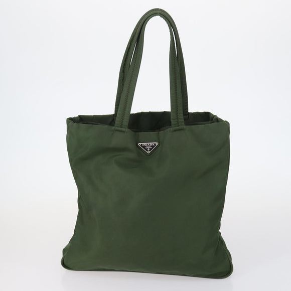 PRADA Tote Bag Nylon Suede 5 Set Brown Khaki beige Auth bs30294