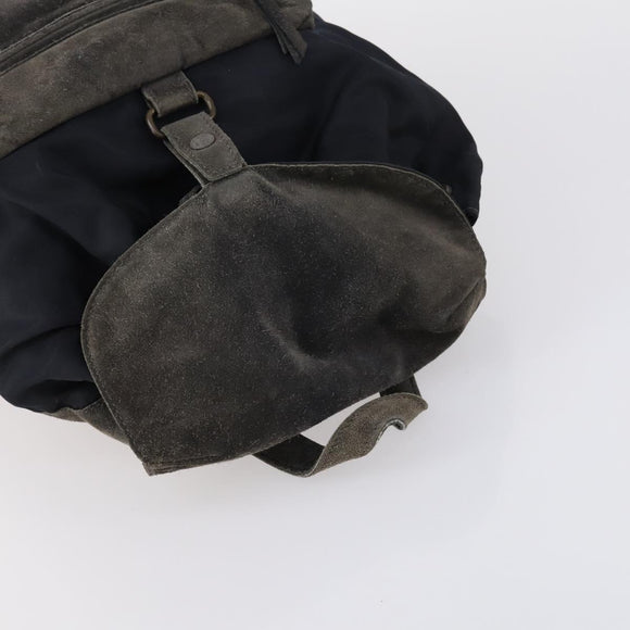 PRADA Tote Bag Nylon Suede 5 Set Brown Khaki beige Auth bs30294