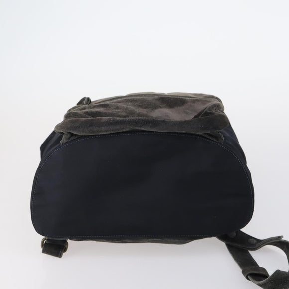 PRADA Tote Bag Nylon Suede 5 Set Brown Khaki beige Auth bs30294