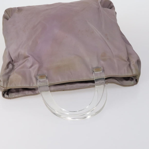 PRADA Tote Bag Nylon Suede 5 Set Brown Khaki beige Auth bs30294