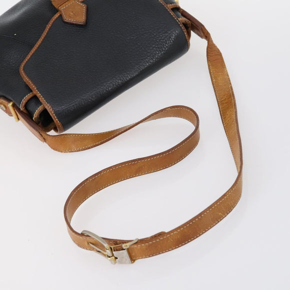 Christian Dior Shoulder Bag Leather Canvas 3 Set Black Beige Auth bs30295