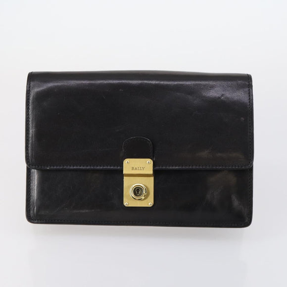 BALLY Tote Bag Leather Nylon PVC 5 Set Black Beige Auth bs30296