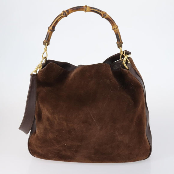 GUCCI Shoulder Bag PVC Suede Leather 5 Set Black White Brown Auth bs30297