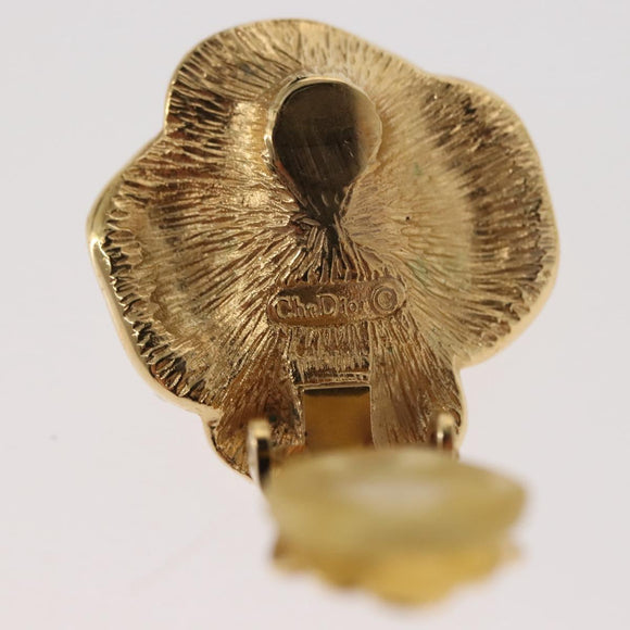 Christian Dior Earring metal Gold Tone Auth bs30300
