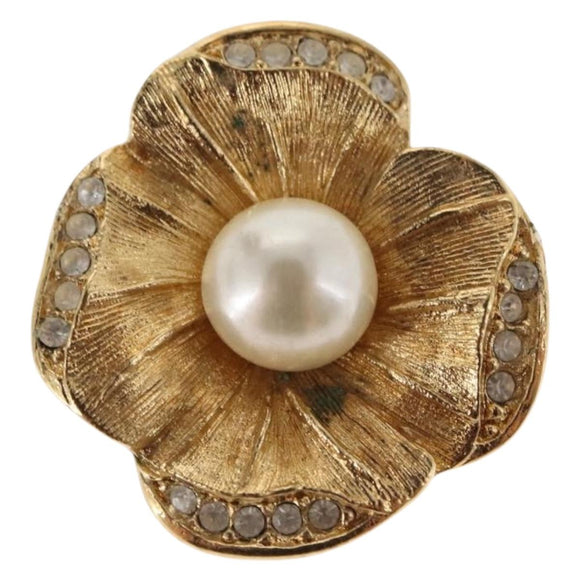 Christian Dior Earring metal Gold Tone Auth bs30300