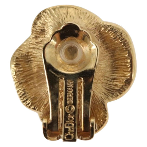 Christian Dior Earring metal Gold Tone Auth bs30300