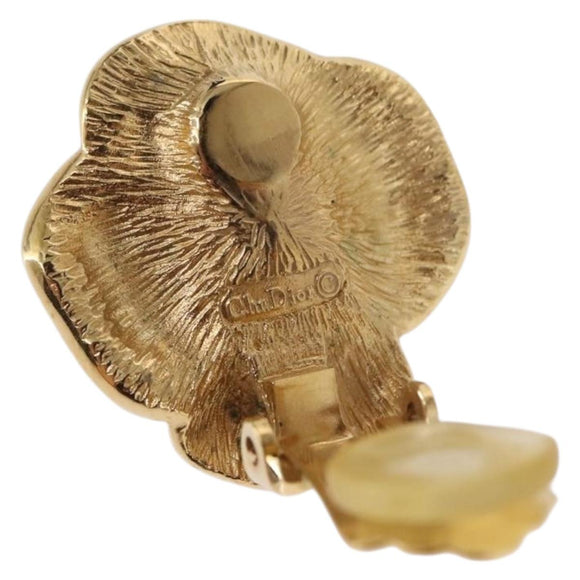 Christian Dior Earring metal Gold Tone Auth bs30300