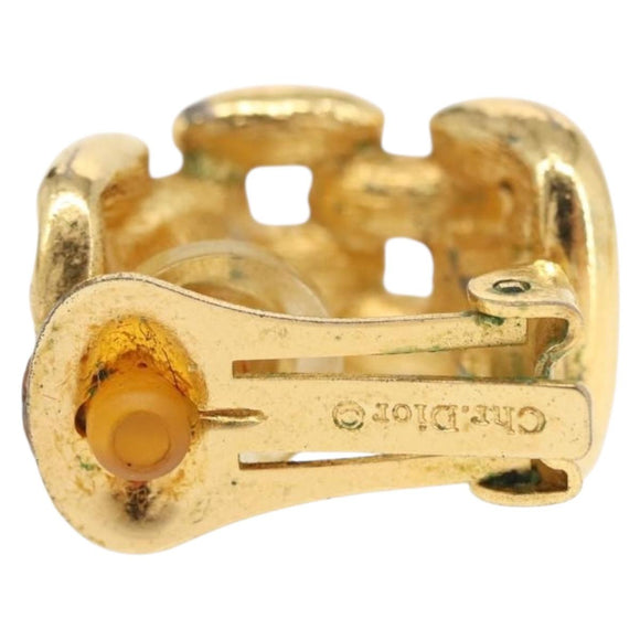 Christian Dior Earring metal Gold Tone Auth bs30301