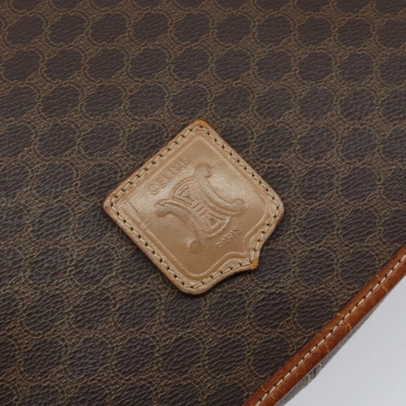 CELINE Macadam Canvas Shoulder Bag PVC Brown Gold Auth bs30306