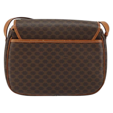 CELINE Macadam Canvas Shoulder Bag PVC Brown Gold Auth bs30306 - 0