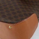 CELINE Macadam Canvas Hand Bag PVC Leather Brown Gold Auth bs30308-10