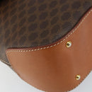 CELINE Macadam Canvas Hand Bag PVC Leather Brown Gold Auth bs30308-11