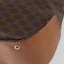 CELINE Macadam Canvas Hand Bag PVC Leather Brown Gold Auth bs30308-12