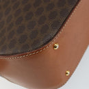 CELINE Macadam Canvas Hand Bag PVC Leather Brown Gold Auth bs30308-13