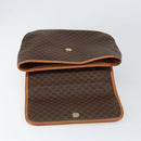 CELINE Macadam Canvas Hand Bag PVC Leather Brown Gold Auth bs30308-15