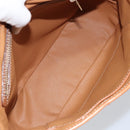 CELINE Macadam Canvas Hand Bag PVC Leather Brown Gold Auth bs30308-17