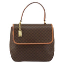 CELINE Macadam Canvas Hand Bag PVC Leather Brown Gold Auth bs30308-2