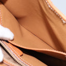 CELINE Macadam Canvas Hand Bag PVC Leather Brown Gold Auth bs30308-21