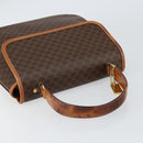 CELINE Macadam Canvas Hand Bag PVC Leather Brown Gold Auth bs30308-6