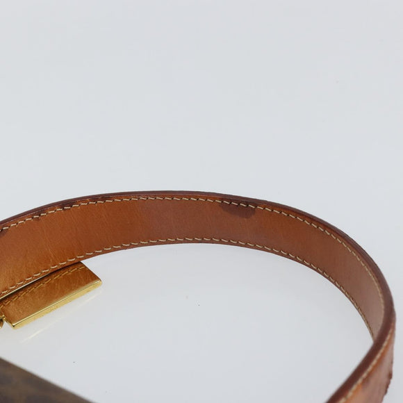 CELINE Macadam Canvas Hand Bag PVC Leather Brown Gold Auth bs30308