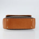 CELINE Macadam Canvas Hand Bag PVC Leather Brown Gold Auth bs30308-9