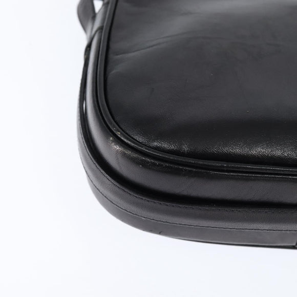 CELINE Shoulder Bag Leather Black Gold Auth bs30310