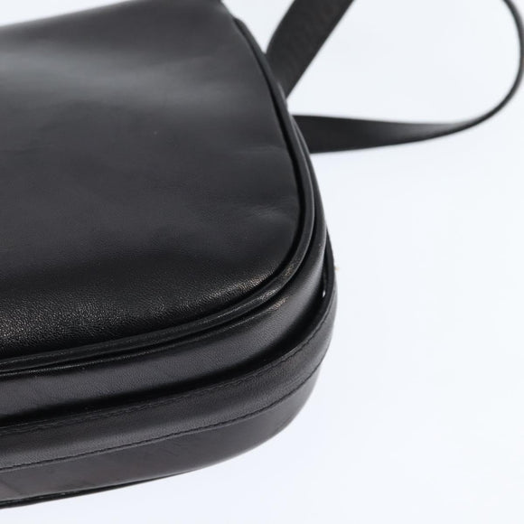 CELINE Shoulder Bag Leather Black Gold Auth bs30310