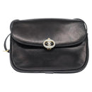 CELINE Shoulder Bag Leather Black Gold Auth bs30310-13