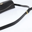CELINE Shoulder Bag Leather Black Gold Auth bs30310-7