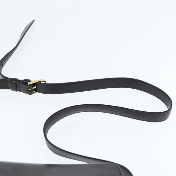 CELINE Shoulder Bag Leather Black Gold Auth bs30310