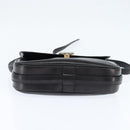 CELINE Shoulder Bag Leather Black Gold Auth bs30310-5