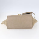 CELINE Trapeze Hand Bag Leather 2way Beige Gold Auth bs30311-5