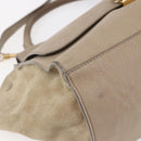 CELINE Trapeze Hand Bag Leather 2way Beige Gold Auth bs30311-16
