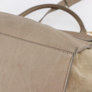 CELINE Trapeze Hand Bag Leather 2way Beige Gold Auth bs30311-17