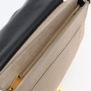 CELINE Trapeze Hand Bag Leather 2way Beige Gold Auth bs30311-10