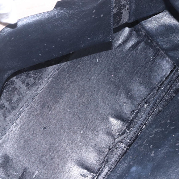 CELINE Trapeze Hand Bag Leather 2way Beige Gold Auth bs30311