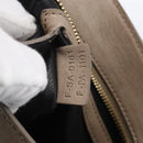 CELINE Trapeze Hand Bag Leather 2way Beige Gold Auth bs30311-12