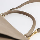 CELINE Trapeze Hand Bag Leather 2way Beige Gold Auth bs30311-14