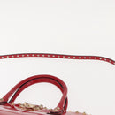 VALENTINO Rock Studs Hand Bag Patent leather 2way Red Gold Auth bs30313-9