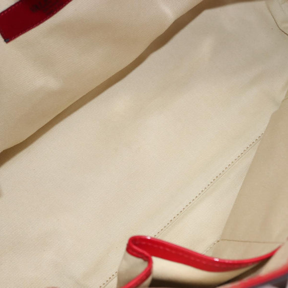 VALENTINO Rock Studs Hand Bag Patent leather 2way Red Gold Auth bs30313