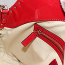 VALENTINO Rock Studs Hand Bag Patent leather 2way Red Gold Auth bs30313-22